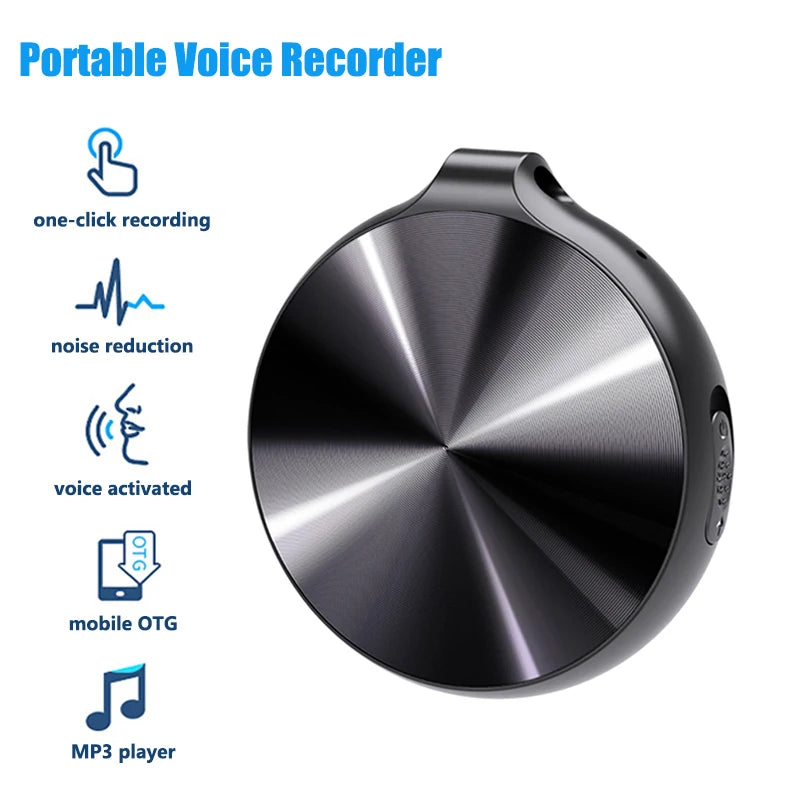 4GB-64GB Mini Keychain Voice Actiaved Recorder Portable HD Noise Reduction Microphone Digital Audio Sound Recording MP3 Player 