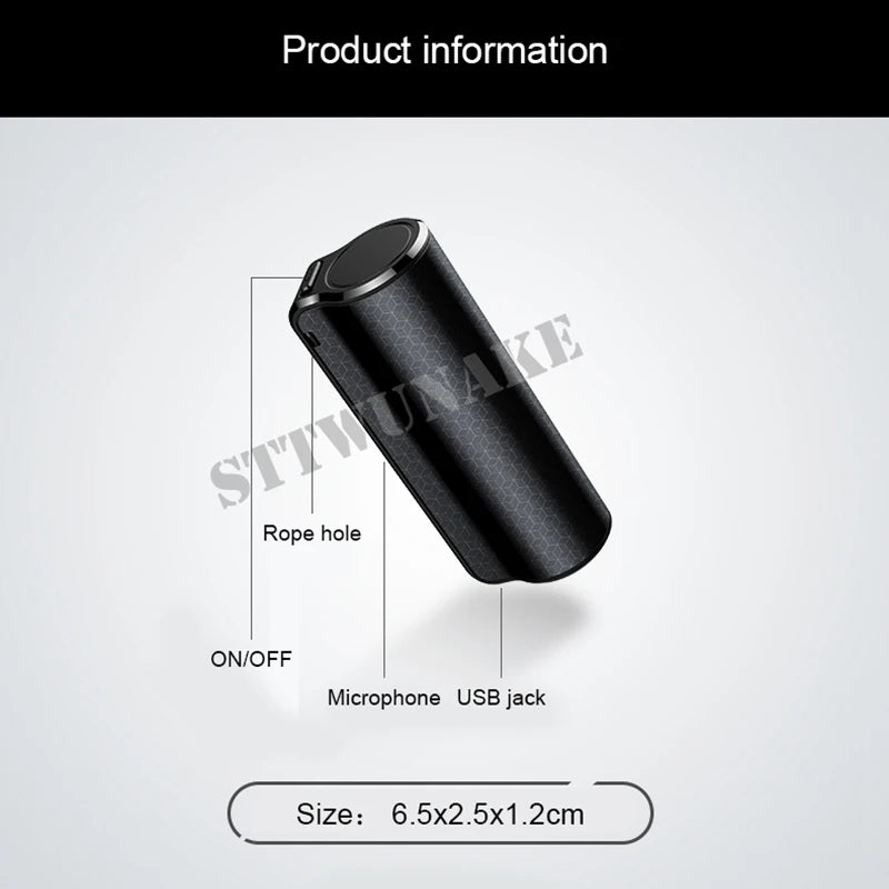 Mini Voice Activated Recorder 600 Hours Time Built-in Magnet Small Digital Audio Recording Device Sound Dictaphone 