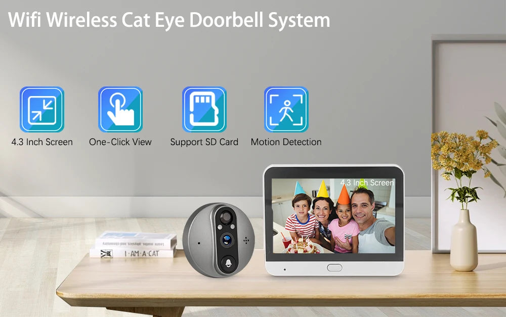 Battery-Powered 5MP WiFi Peephole Camera