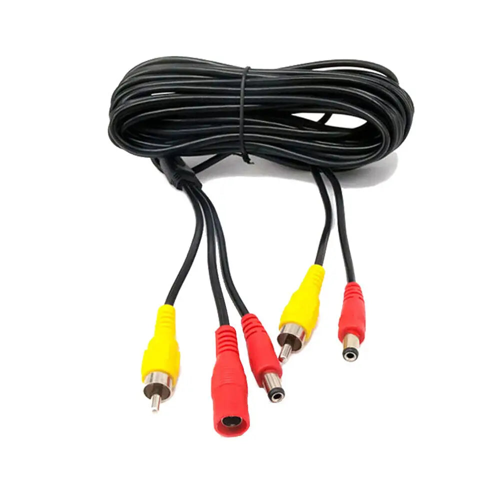 Cable de extensión RCA para vídeo de coche de 6 M/10M/15M, 2 en 1, para cámara de reversa