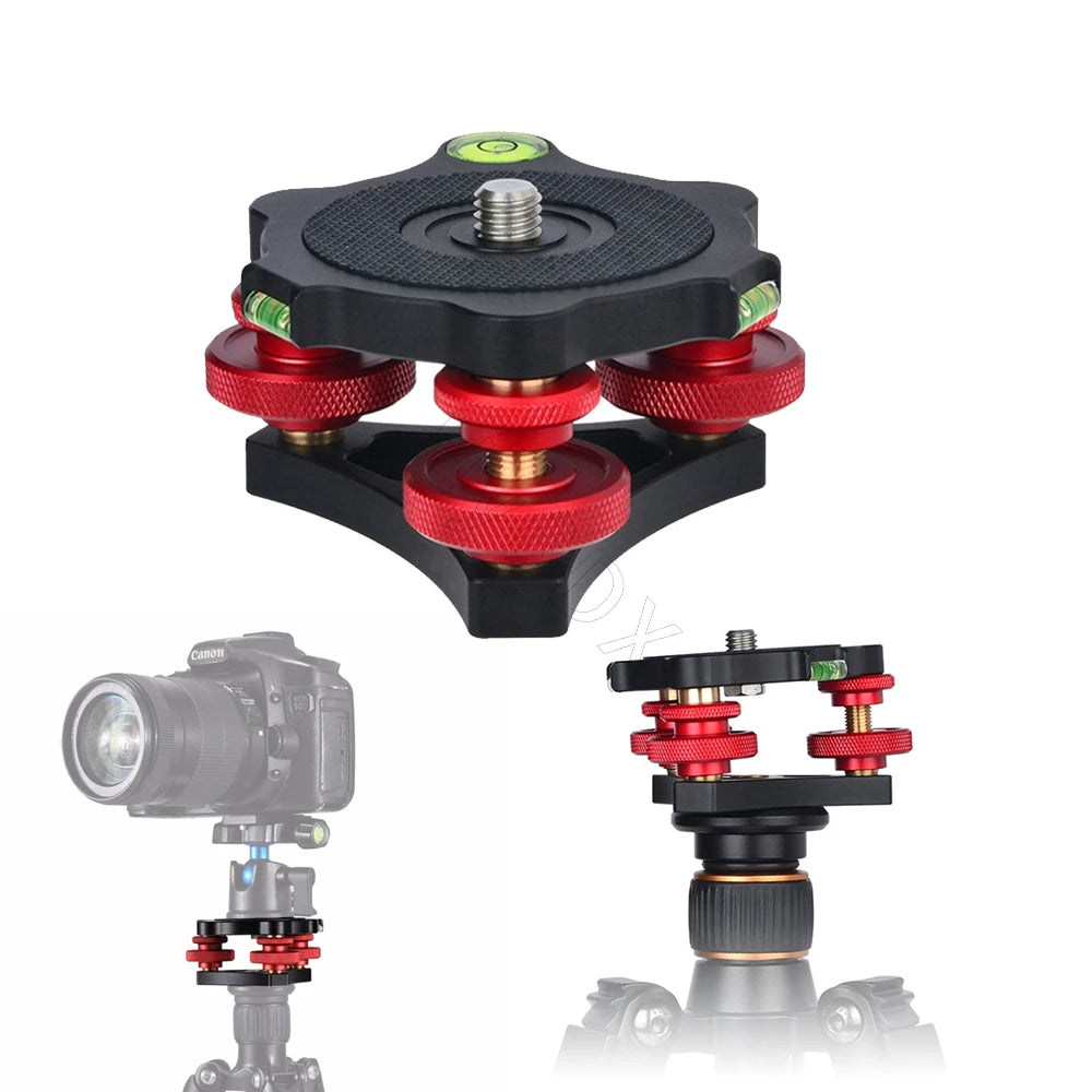 Camera Tripod Levelling Base with Bubble Level
