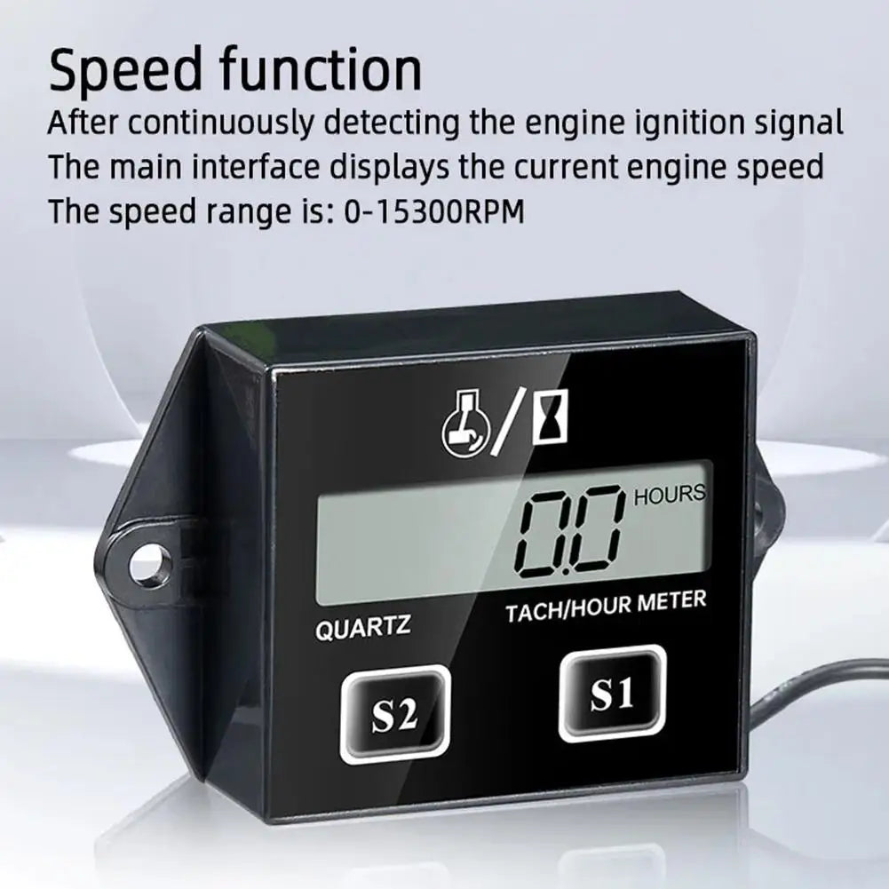 LCD Inductive Tachometer and Engine Hour Meter