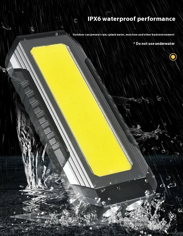 Waterproof with Magnet Flashlight Portable COB Work Light LED 4000mAh Flashlights Multimode 18650 Camping Torch Light 