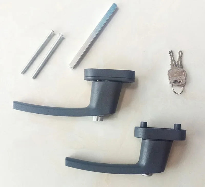 Two-end Lever Lock Solid Thickened Crank Handle with Keys Full solid thickened door handle with key to wear hand for Door Window