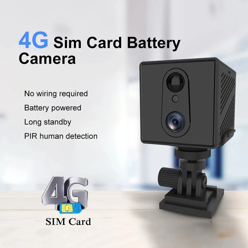 5MP Mini-Überwachungskamera mit 4G/WiFi, Nachtsicht & Bewegungserkennung