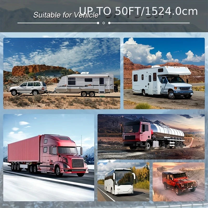 GreenYi 5G WiFi HD Solar Car Camera 100M Magnetic Base Wireless AI Blind Spot Alarm Backup For Bus Van Truck RV Front Rear View 