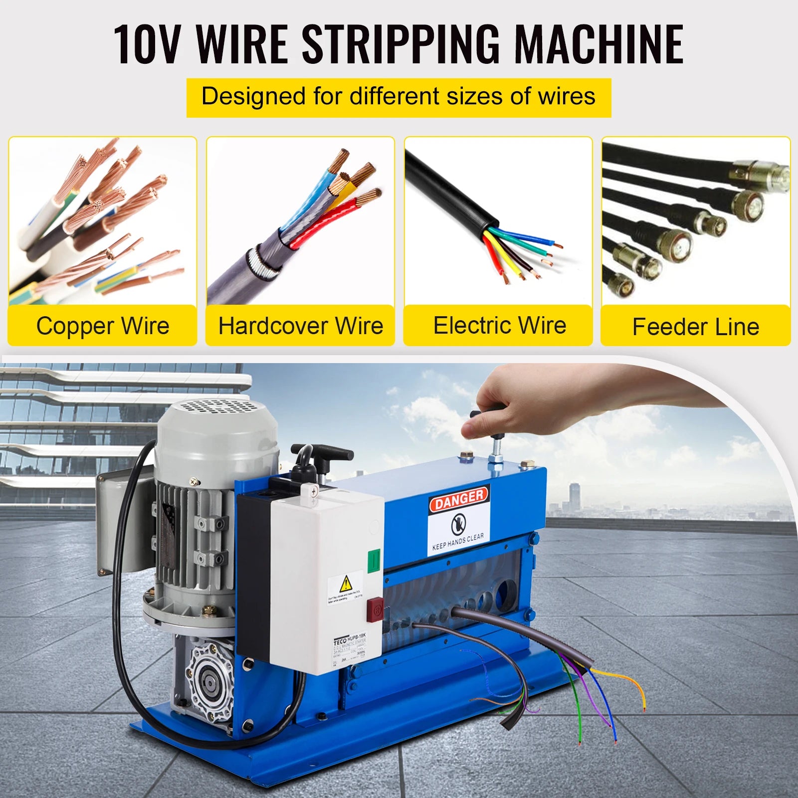 Máquina eléctrica para pelar cables 370W 11 canales para reciclaje de cobre