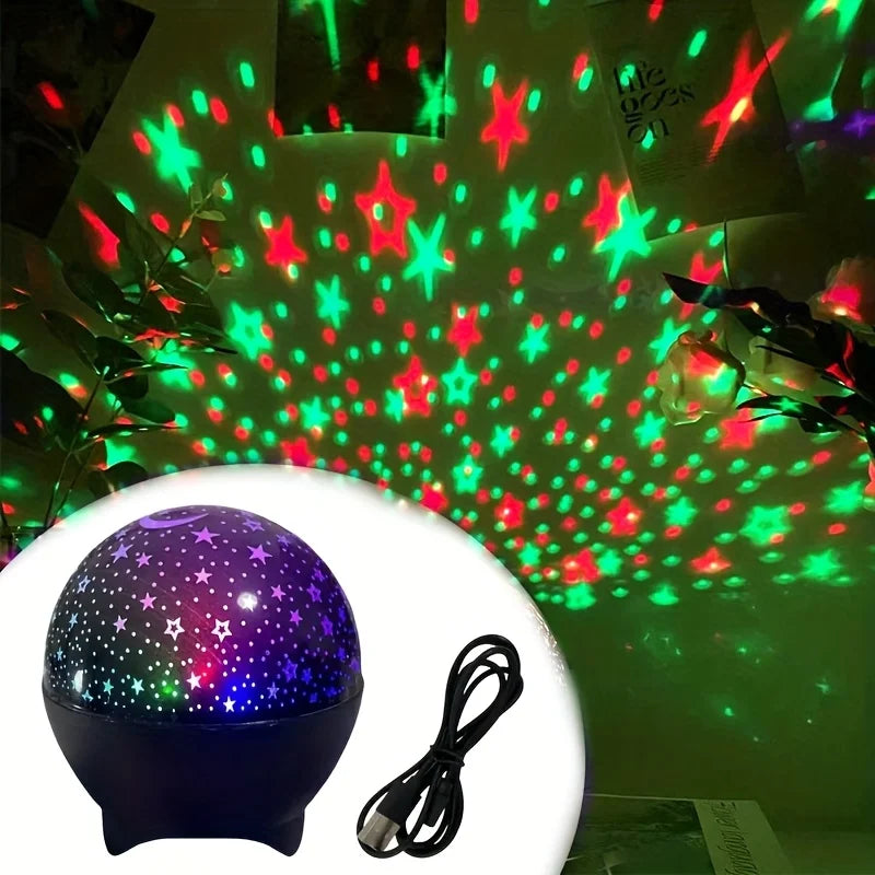 Starry Sky Galaxy Moon Projector Night Light USB RGB