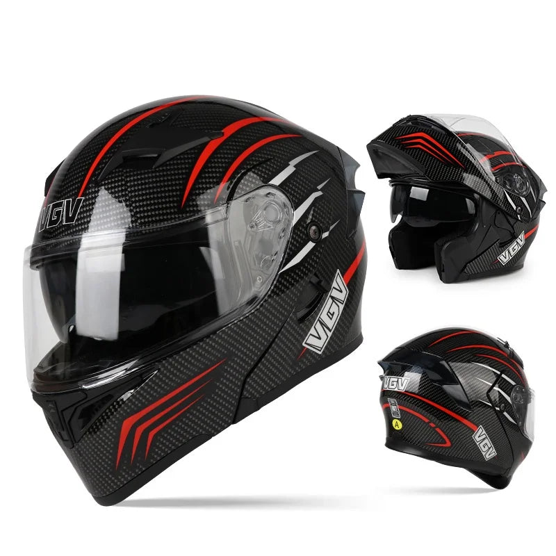 VGV 91 Flip Motorcycle Helmet, Dual-Lens, DOT Certified