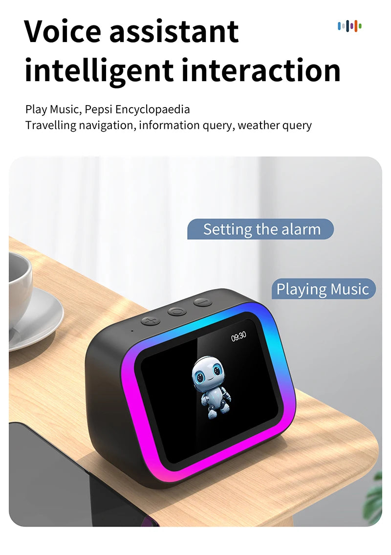 Bluetooth Alarm Clock with Speaker and Photo Display
