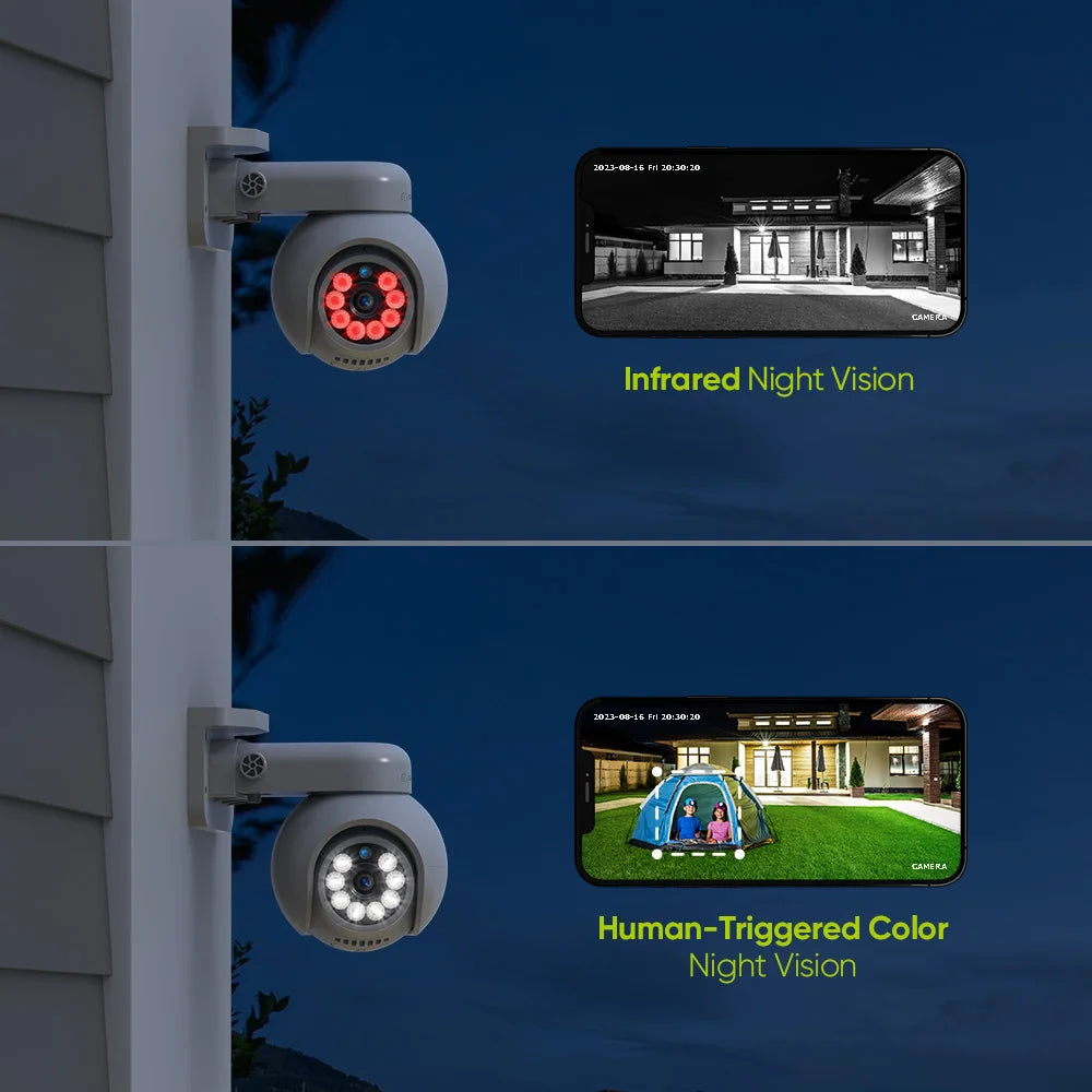 SANNCE 4K PoE Security Camera with Audio, Night Vision, IP66