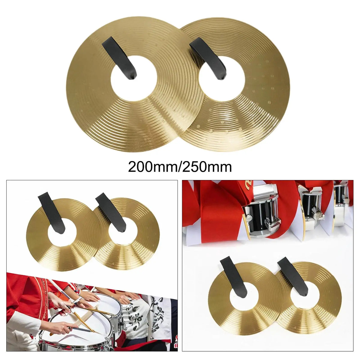 Hand Crash cymbaler med remmar - par