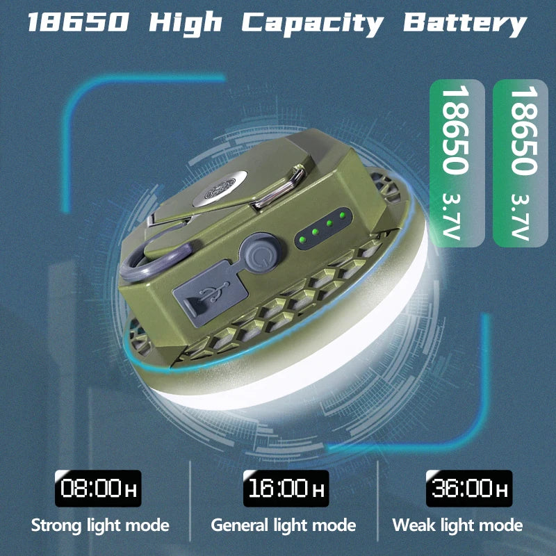 9900mAh Rechargeable Camping Lantern with Magnet and USB Charging