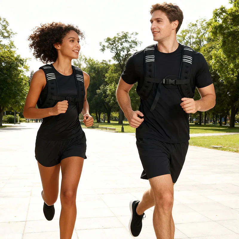 12lb Weighted Vest with Reflective Strips for Running & Strength Training