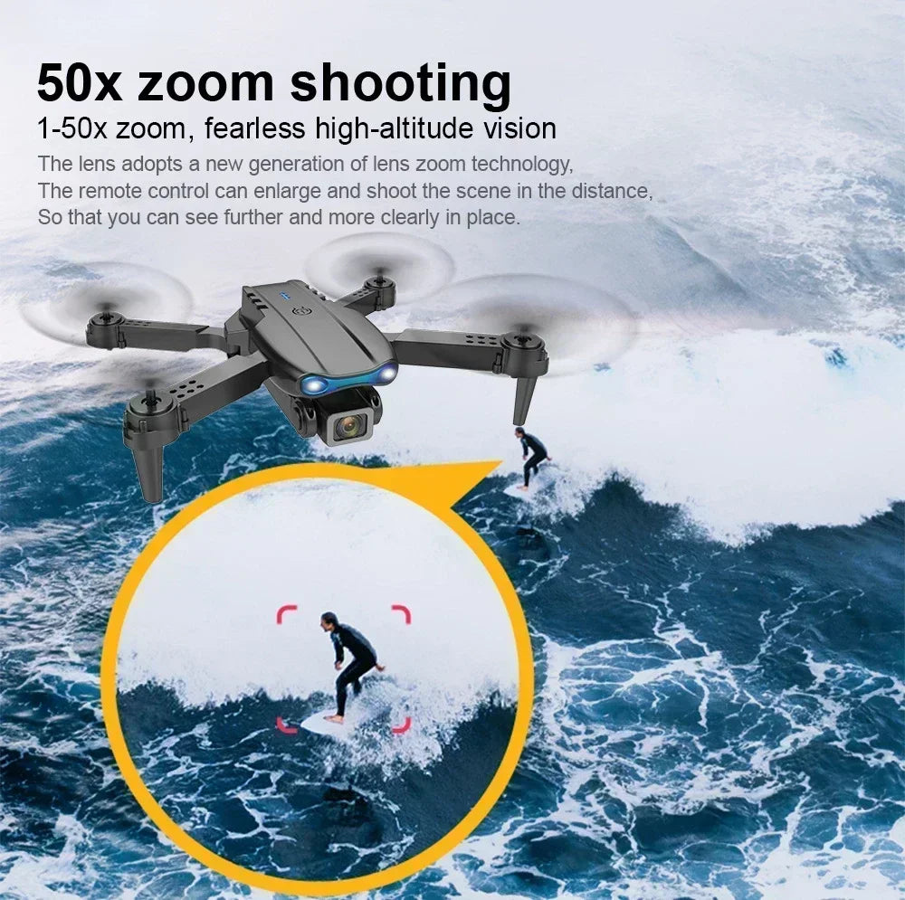 New E99 RC Drone 4K Professional Wide Angle Dual HD Camera 5G WIFI FPV Foldable Height Hold RC Helicopter