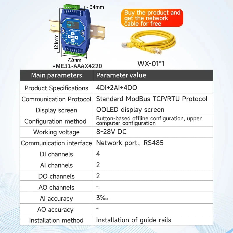 ME31 Ethernet Modbus I/O-module