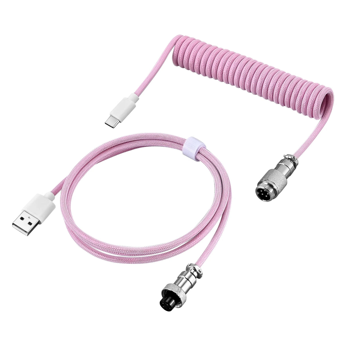 Cablu spiralat USB-C pentru tastatură mecanică, cu mufă Aviator