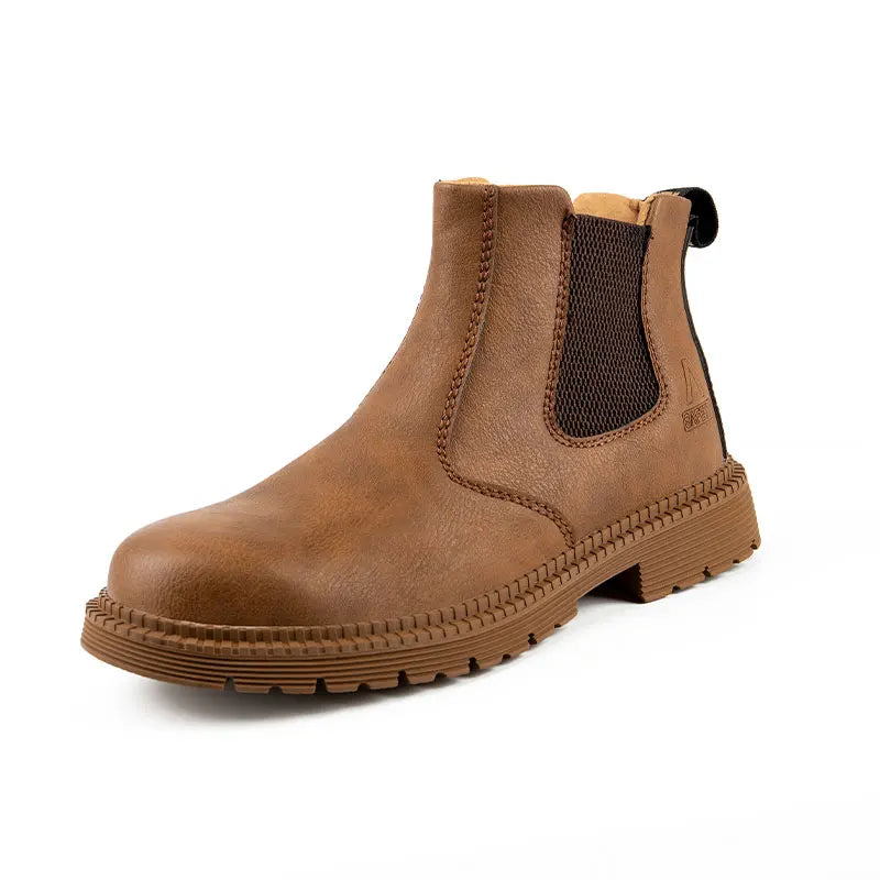Men Lerther Work Boots Indestructible Safety Shoes Men Steel Toe Puncture-Proof Work Sneakers Male Work Shoes