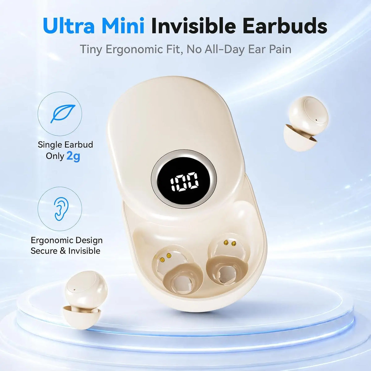 Mini Invisible Wireless Bluetooth Earbuds for Small Ears