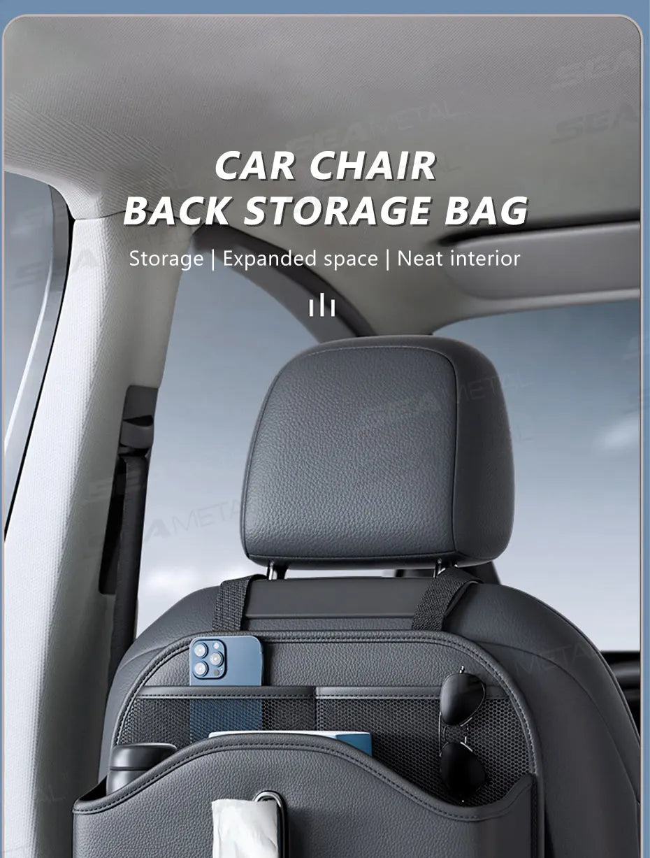 SEAMETAL Car Back Seat Organizer Multi-Functional Seatback Storage Bag Net Pocket Tissue Holder Wear-Resistant Hanging Organizer