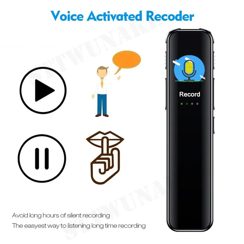 Voice Activated Recorder  Professional color screen Digital Audio Sound Recording Device Dictaphone STTWUNAKE 