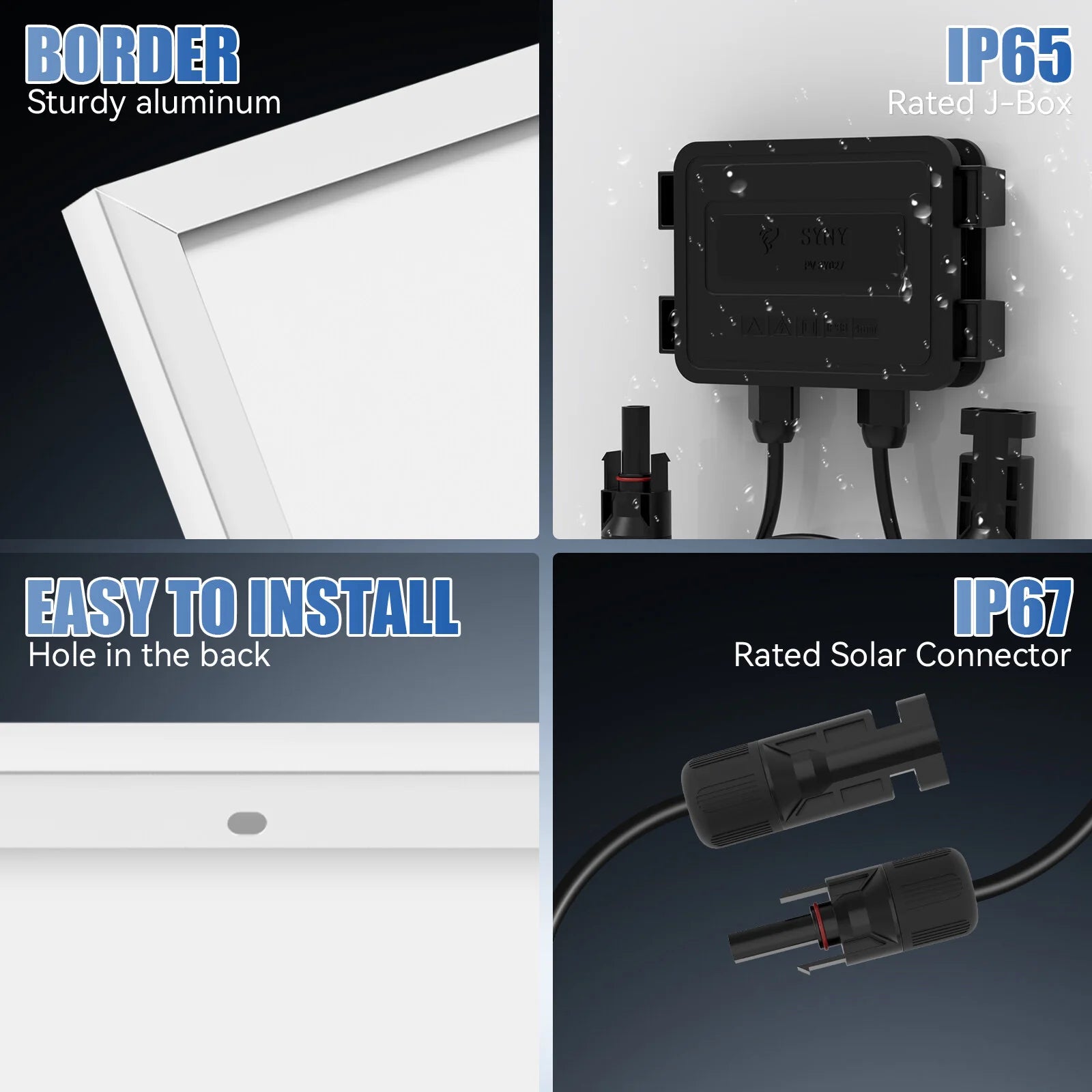 100W 12V Monocrystalline Solar Panel for RV and Trailer