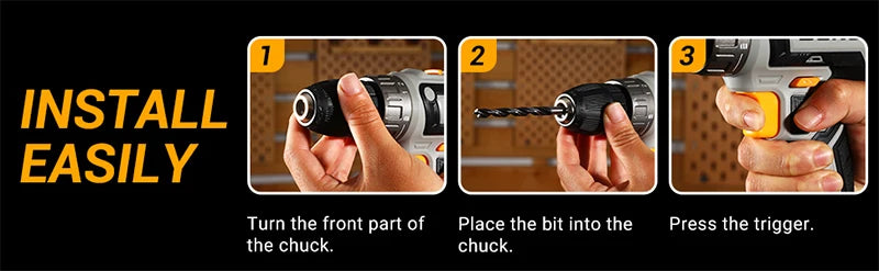 DEKO 20V Cordless Drill Driver Kit with Battery and Charger