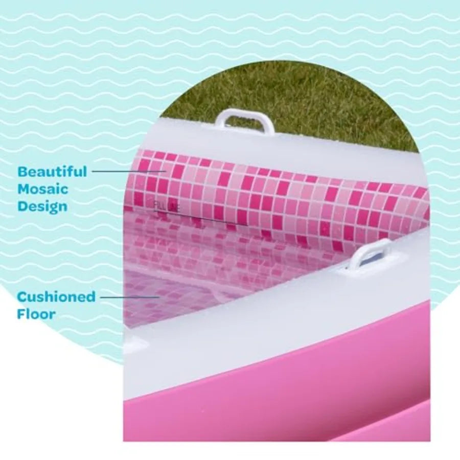Inflatable Swimming Pool with Soft Padded Floor and Handles