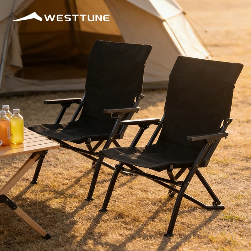 Folding Outdoor Chair with High Back and Handrails