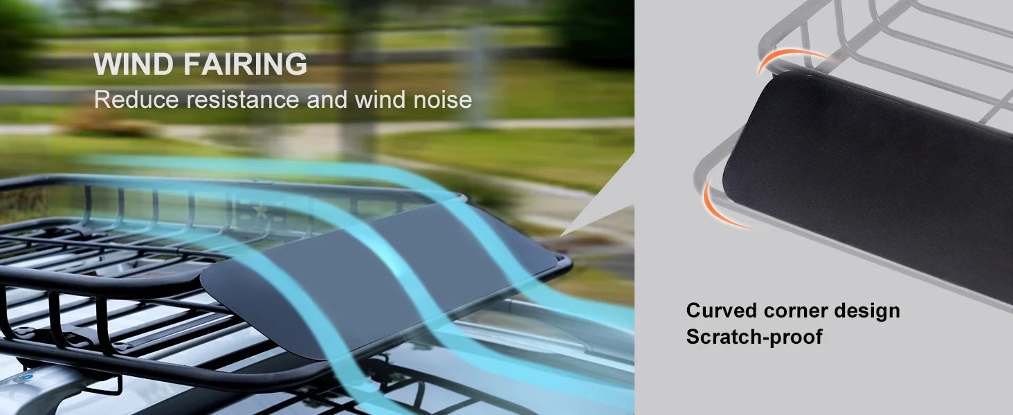 Roof Rack Cargo Basket 200lb Heavy-Duty Rooftop Carrier