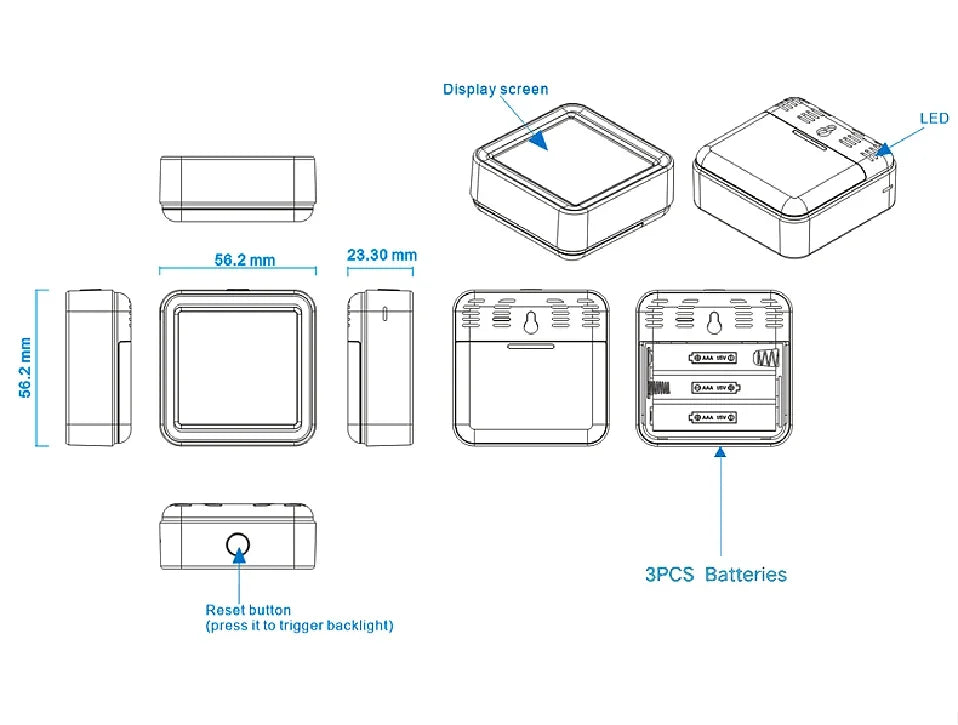 Tuya Zigbee WiFi Temperature Humidity Sensor Hygrometer Thermometer Detector Smart Life Remote Control Support Alexa Google Home 
