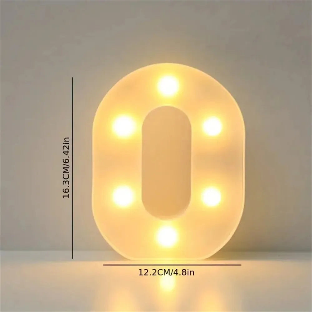 Varmhvit LED-bokstav- eller tallampe
