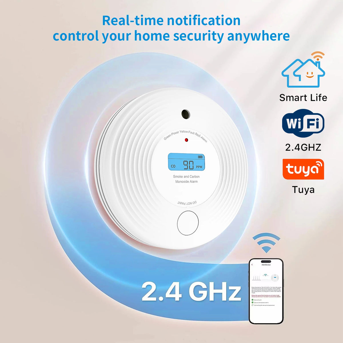 Wi-Fi Smoke and Carbon Monoxide Detector