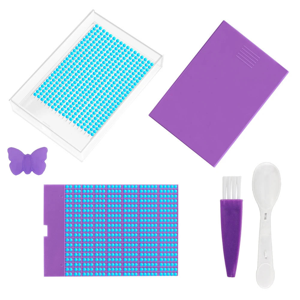 Tava pentru pictură cu diamante cu capac — 10 × 7 × 1.8 cm