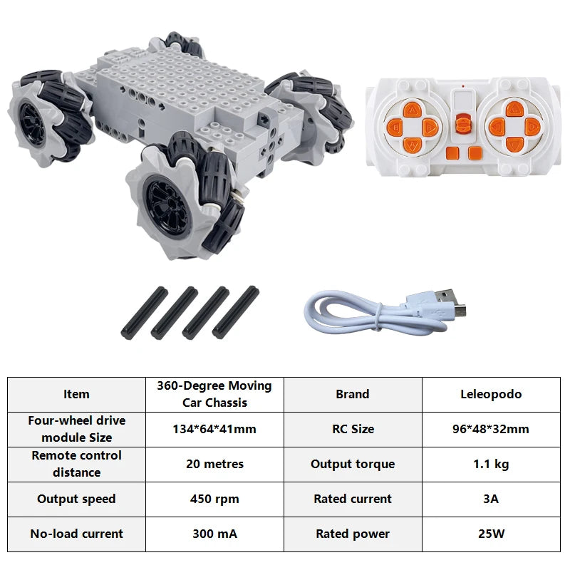 Mecanum-Wheel Four-Wheel-Drive Robot Car Kit
