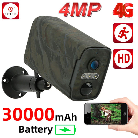 LCLCTEK 2K 4MP 4G SIM Card 940nm Trail Hunting Battery Powered Security Camera Outdoor PIR Wireless Surveillance CCTV Camera 