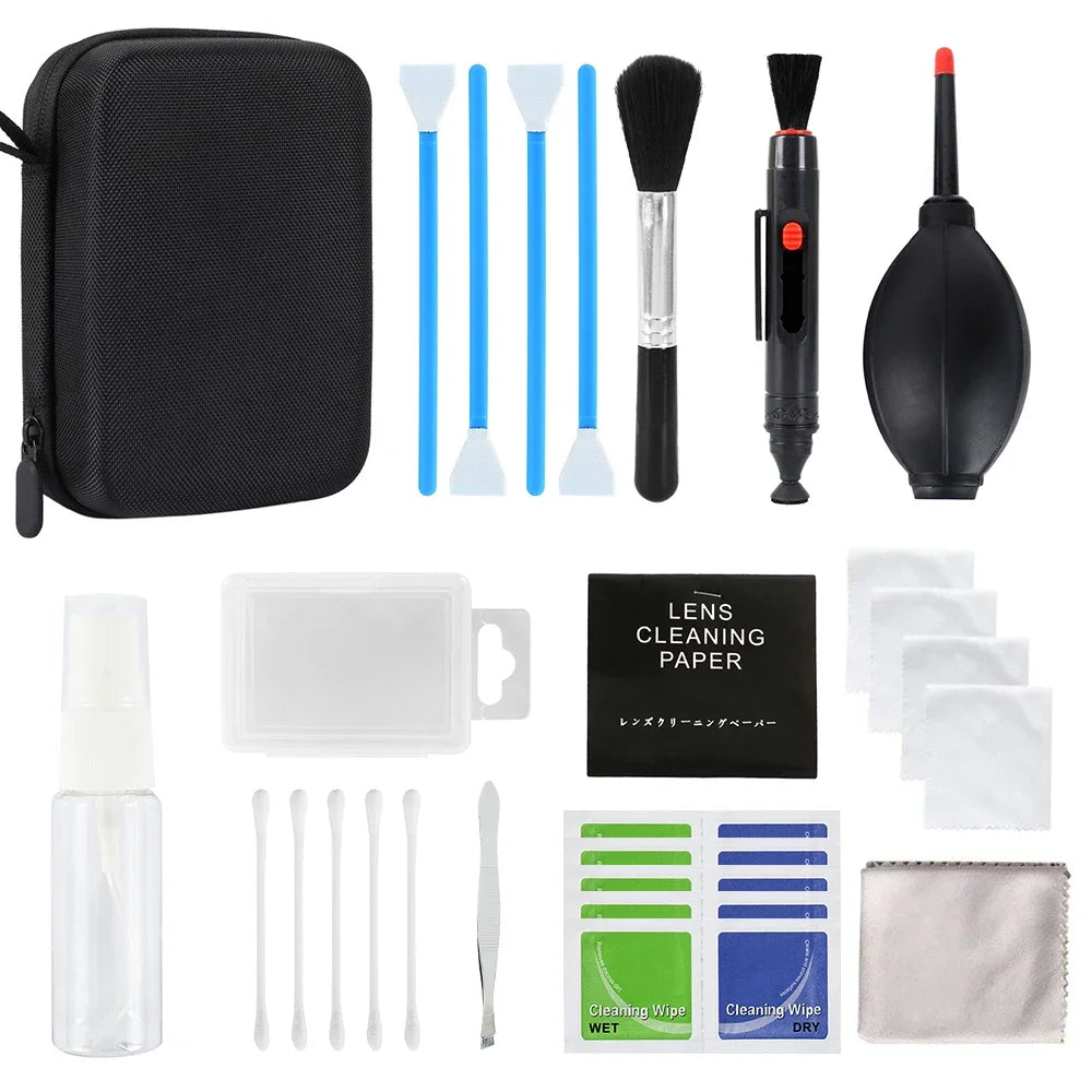 Kit de limpeza de lentes para câmaras com soprador de ar