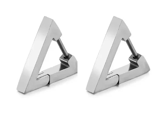 1 Pairs Punk Triangle Earrings - Unisex, Hypoallergenic Stainless Steel for Modern Style & Durability 