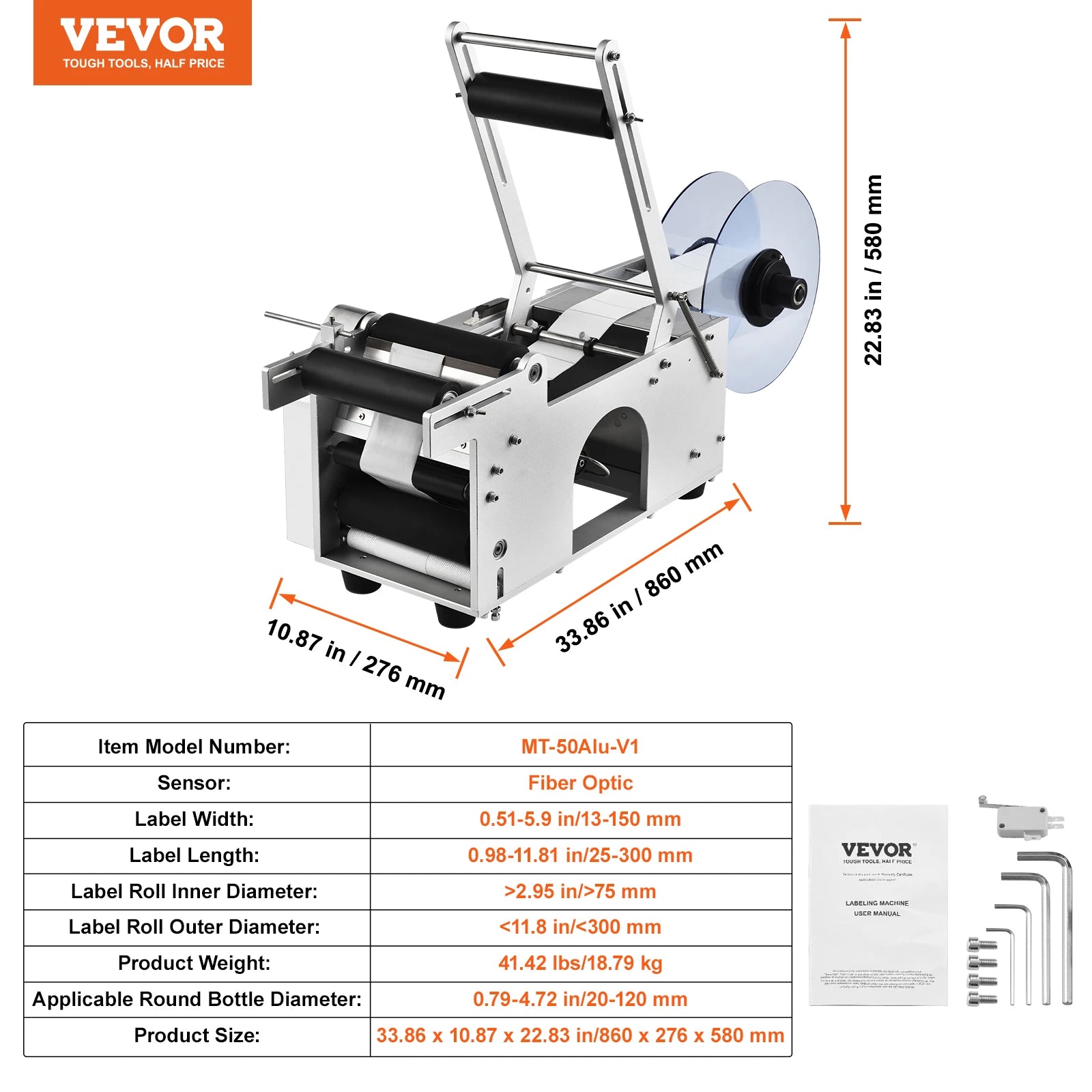 Semi-Automatic Bottle Labeling Machine 20–50 pcs/min Electric
