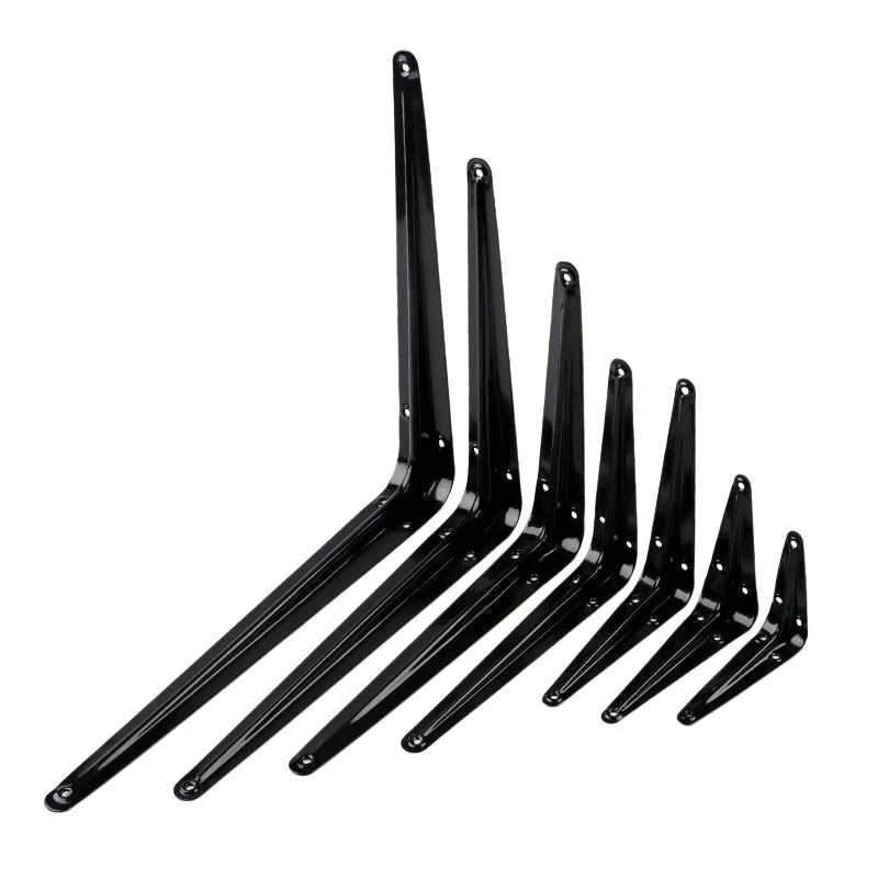 Reinforced Black Shelf Brackets, 2/6-Piece Packs