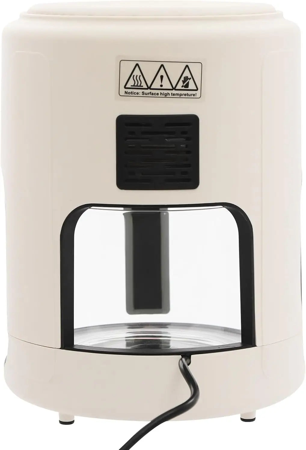 3.81Qt Portable Glass Air Fryer with Digital Display, 8 Preset Modes, White