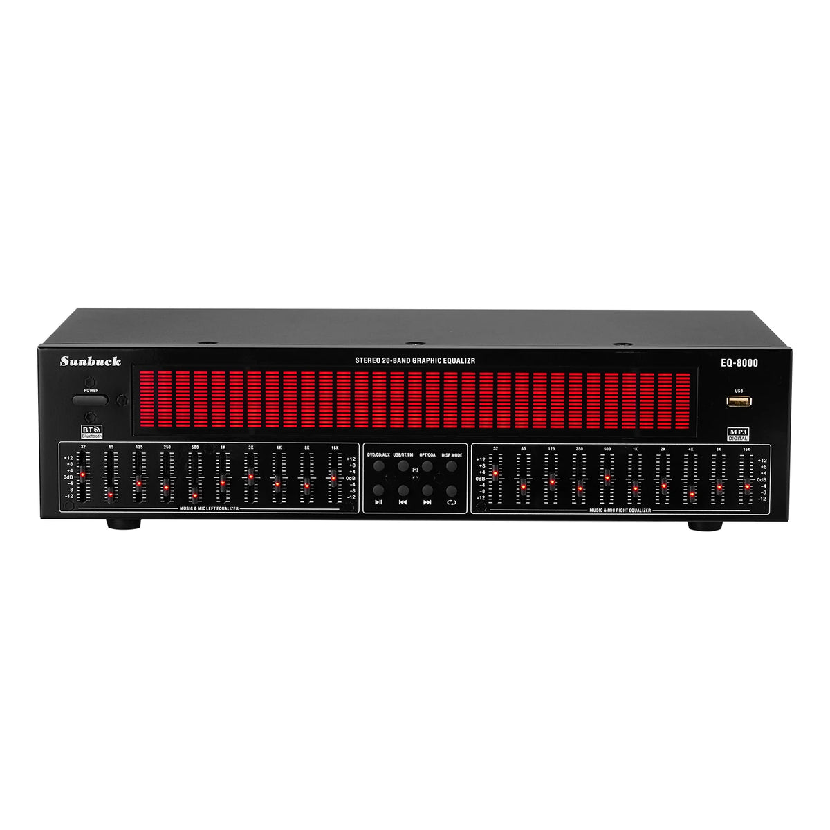 Stereo 20 Band Graphic Equalizer BT5.4 EQ8000 Music Spectrum Analysis 220V New Audio Player with EQ for Music Lovers