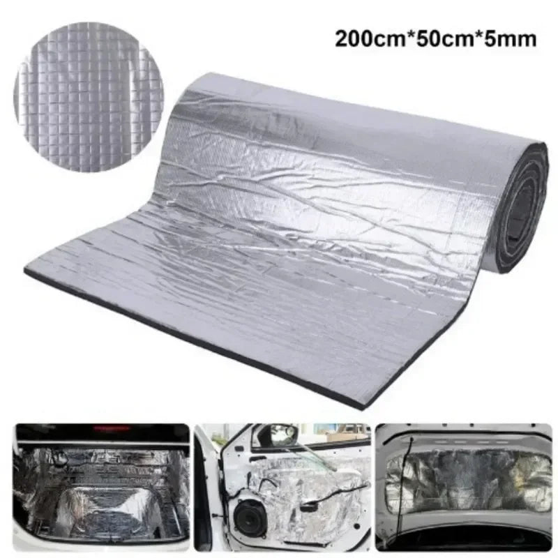 Manta de isolamento acústico para carro 5/10mm, impermeável, amortecedora, isolamento térmico e acústico, espuma de célula fechada para capô, acessórios em vários tamanhos.