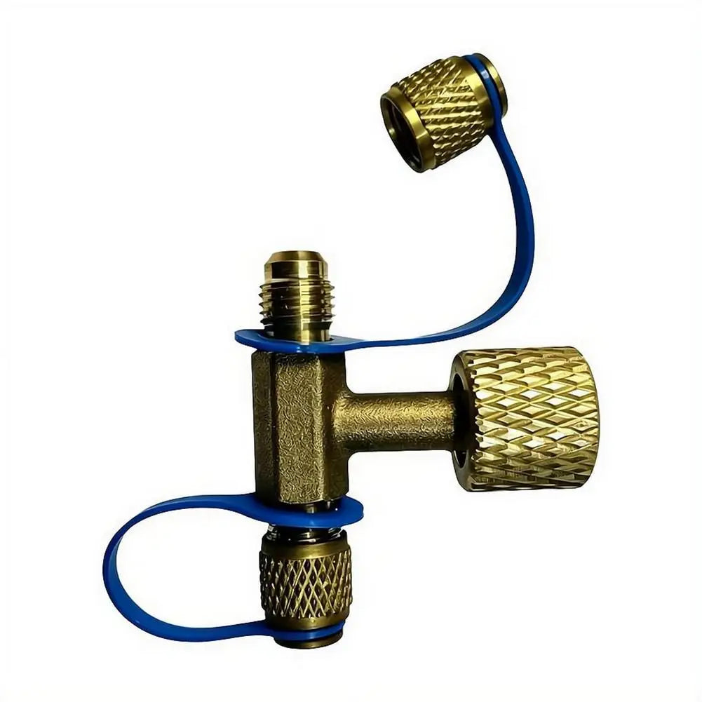 Three-Way HVAC Vacuum Gauge Valve Adapter