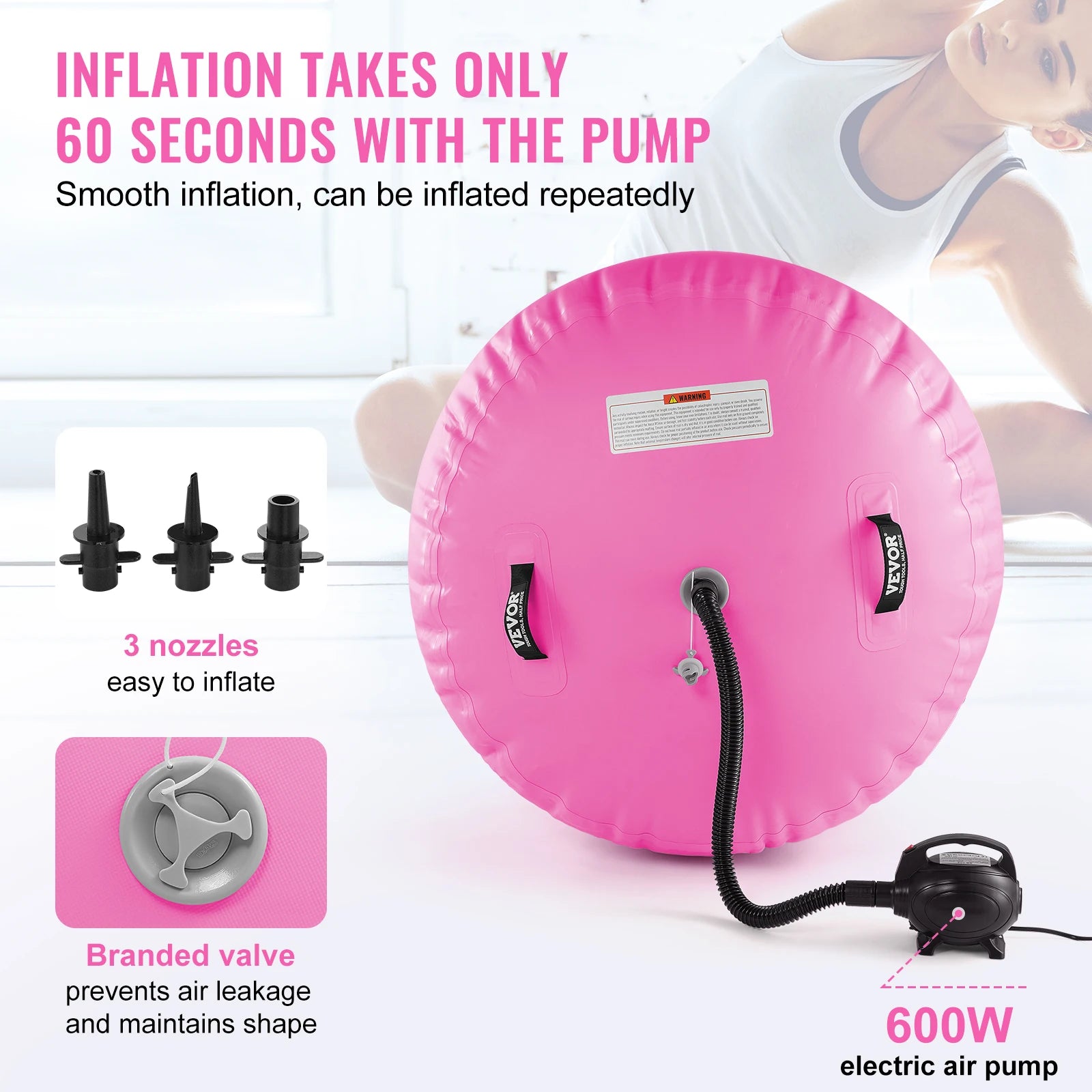Inflatable Gymnastics Air Mat Set with Pump & Roller for Training