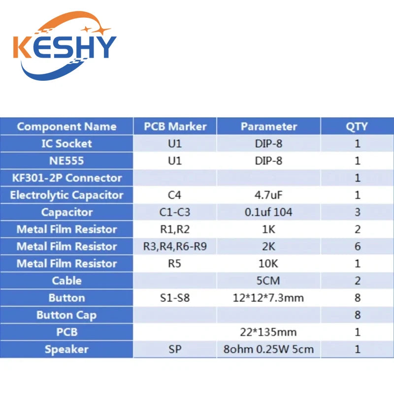 Električna klavir DIY komplet, NE555 DIY modul elektronske orgle, elektronske vaje za spajkanje, kompleti za učenje, modul elektronske orgle