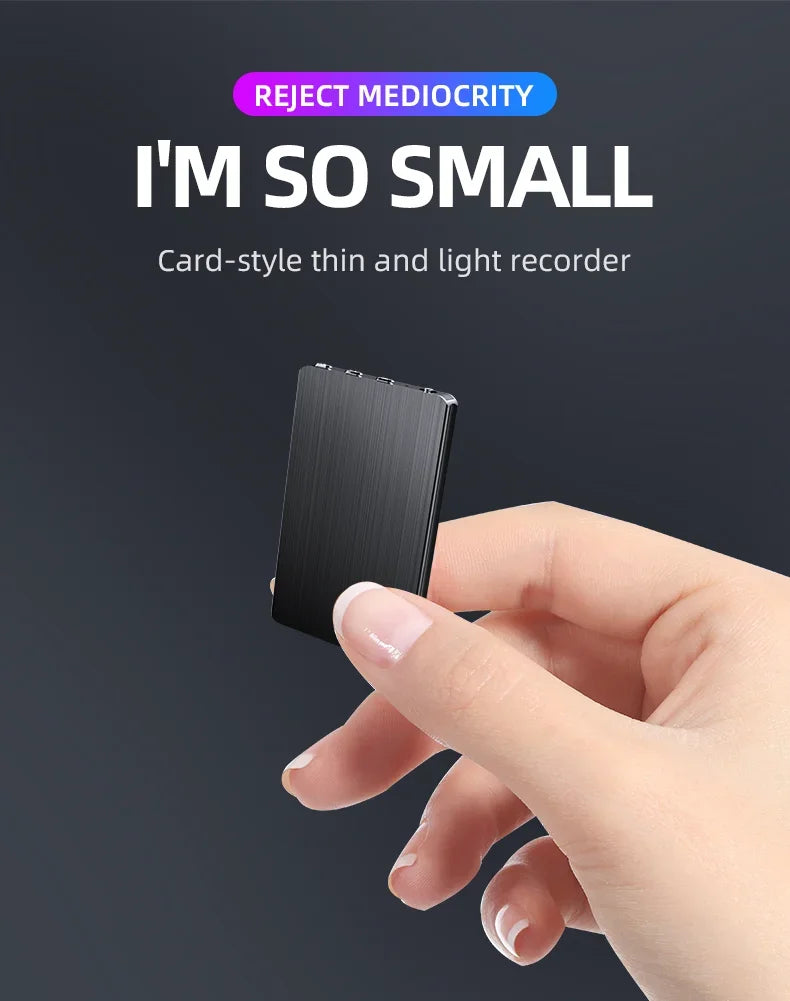 Carte d'enregistreur vocal ultra-mince activée par la voix avec enregistrement de 60H