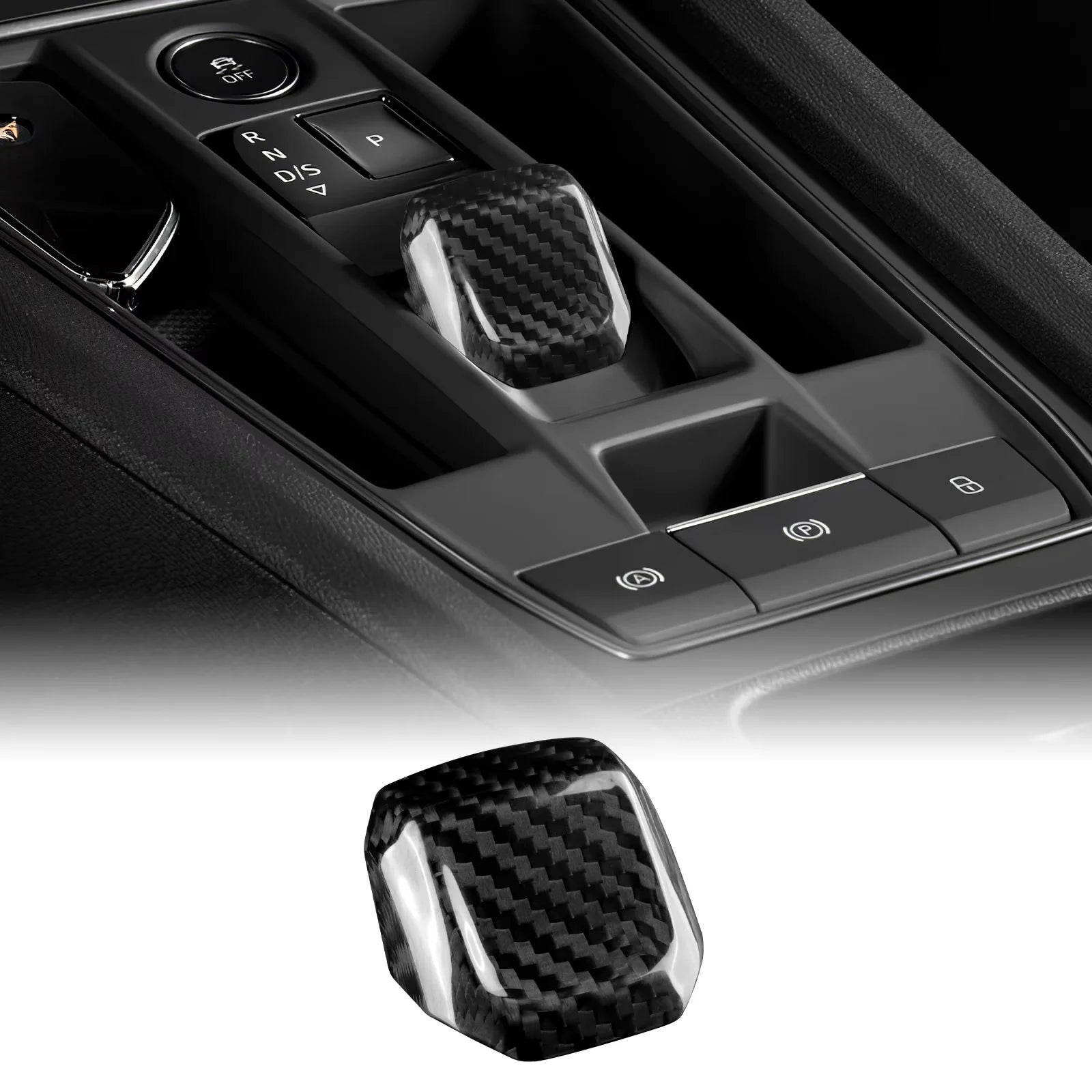 Carbon Fiber Gear Shift Knob Trim for Seat Leon and Cupra