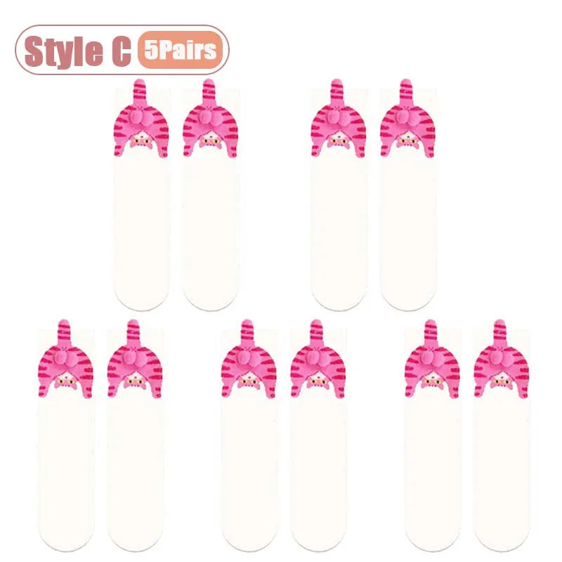 Cartoon Cat Egg Couple Socks Cozy Mid-Calf Cotton for Maternity Warm Winter Cute Present for Christmas Cat Lovers Family 