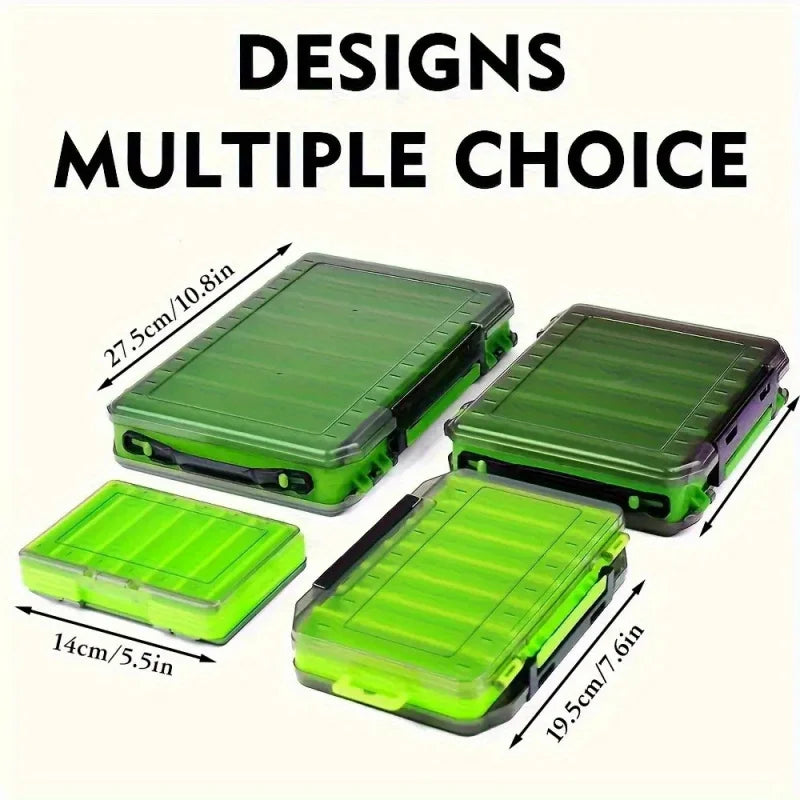 Caja de pesca de doble capa con compartimentos